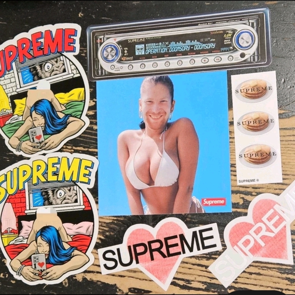 Supreme SET OF 7 Receiver Bedroom Pancake Announcing Aphex Twin SS25 Stickers